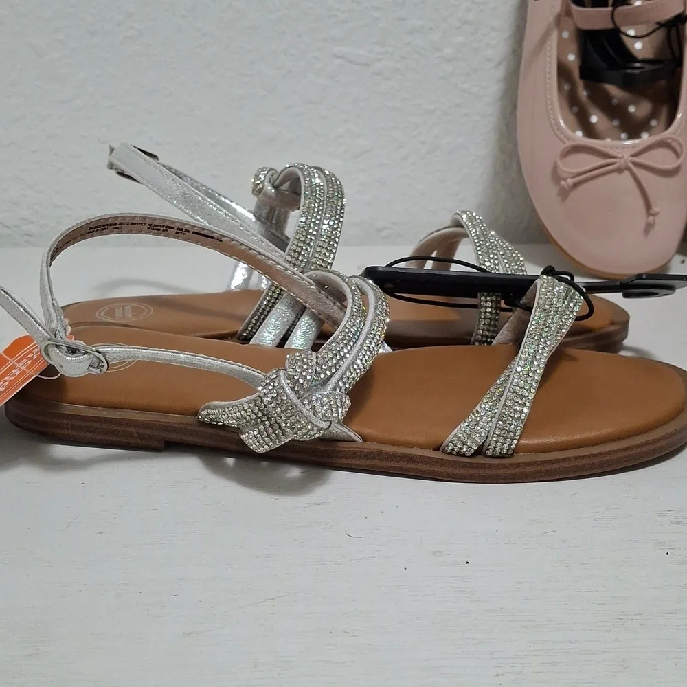 Kids Shoes Pink Flats And Sparkle Sandels